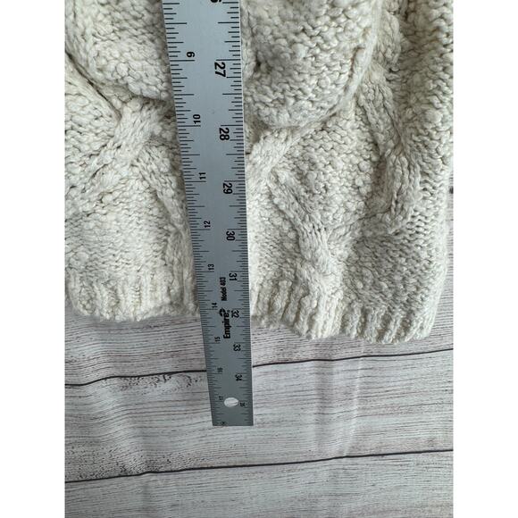 Sleeping on Snow Cable Knit Turtleneck Tunic Sweater Dress Womens M Cream Ivory - Picture 10 of 10